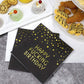 Pandecor 50 Pack 3 Layers Birthday Party Supplies,6.5 X 6.5 In Paper Napkins,Gold Confetti Foil Birthday Party Decorations (Fucking Birthday Napkins)