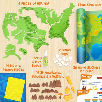 Imagimake Mapology Physical Features Usa Puzzle | Mountains, National Parks, Rivers & Lakes 3D Puzzle For Kids 8-10 | Educational Toys | Classroom Must-Haves | Easter Gifts For Kids | Easter Toys