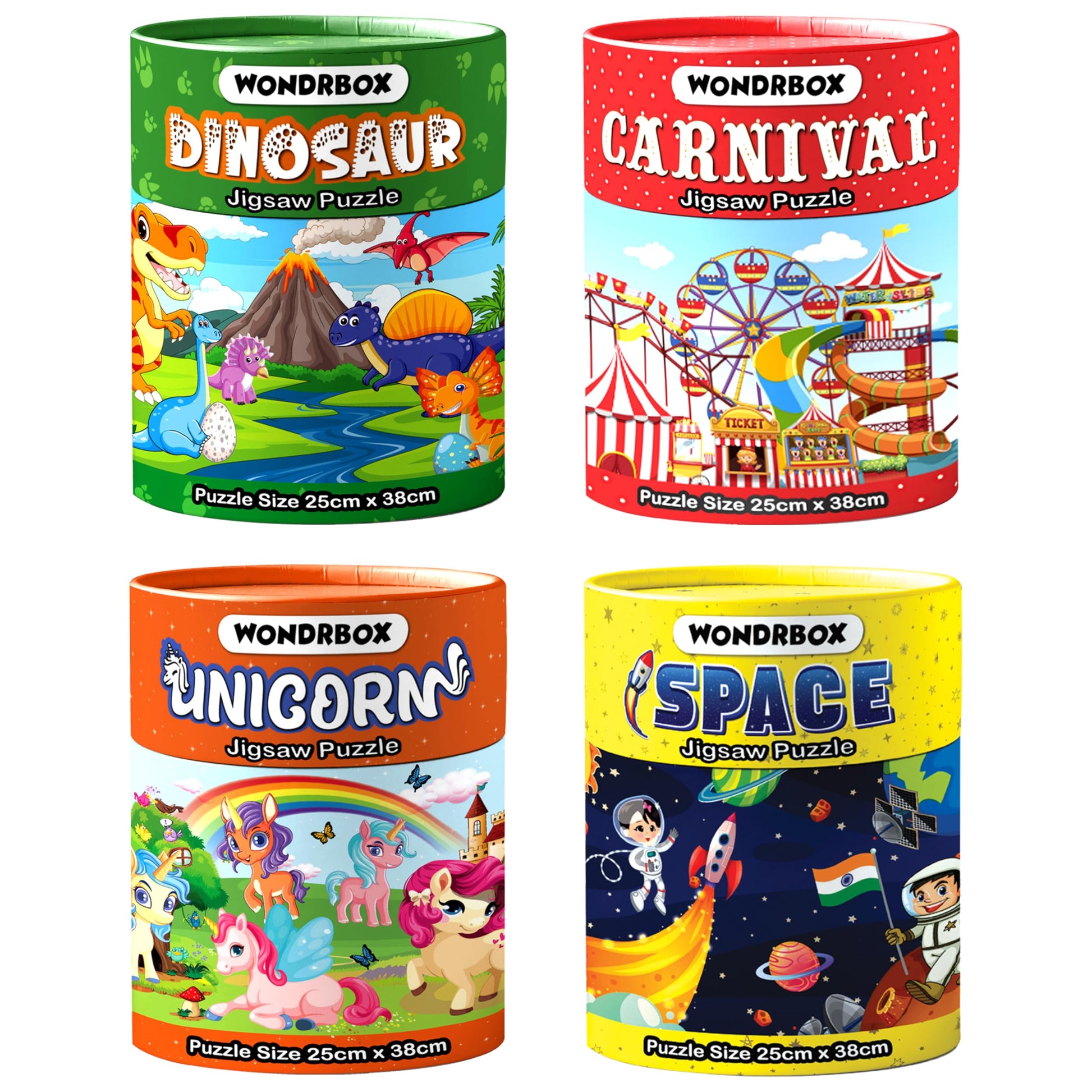 Wondrbox 60 Pcs Jigsaw Puzzles Combo Pack For Kids | Set Of 4 Puzzles | Educational Learning Birthday Return Gifts For Kids Ages
