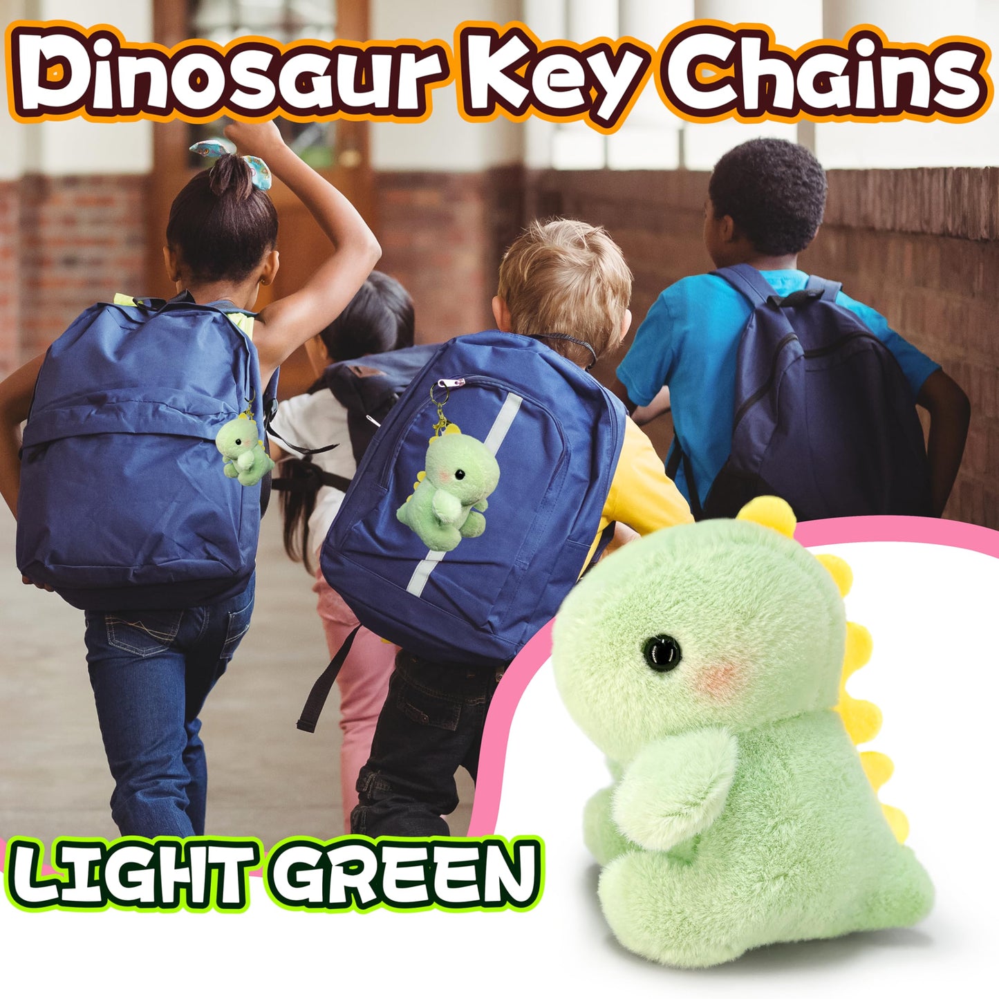 Fat Dinosaur Stuffed Animals, Dino Kawaii Plush Toy For Girls And Boys, Soft Dinosaur Plush Toys Keychain, Small Dinosaur Plushi