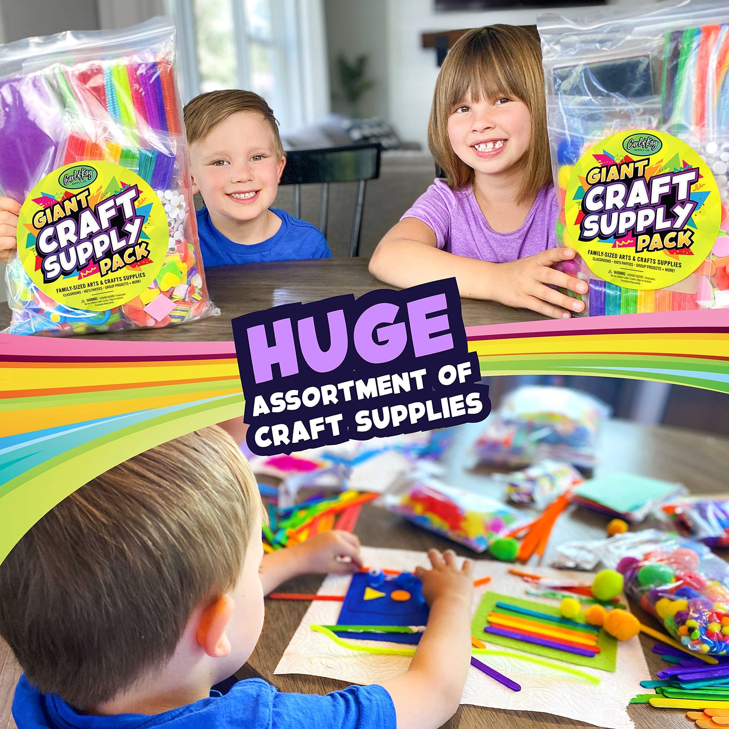 Arts and Crafts Supplies Kit for Kids - Boys and Girls Age 4 5 6 7 8 Years Old - Toddler Art Set Activity Materials in Bulk - Gr