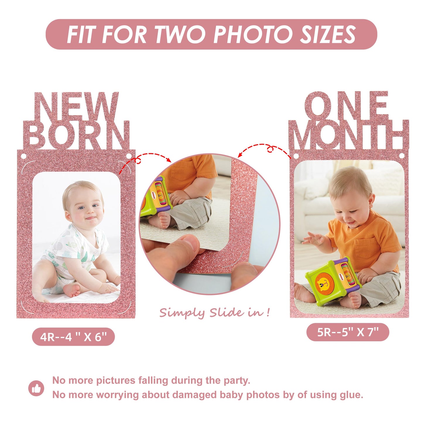 Crosize 1St Birthday Photo Banner Decorations For Baby From Newborn To 12 Months, Boy Or Girl Monthly Milestones Garland, One Ye