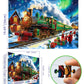 Blueforest Christmas 1000 Piece Jigsaw Puzzle for mature-themeds - 27.5x19.7 Inches Holiday Train Scene with Aurora & Santa  Challenging Fun mature-themed Puzzles  Home Decor