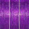 Voircoloria 3 Pack 3.3 x 6.6 ft Purple Foil Fringe Backdrop Curtains, Tinsel Streamers Party Decorations, Fringe Backdrop for Bi