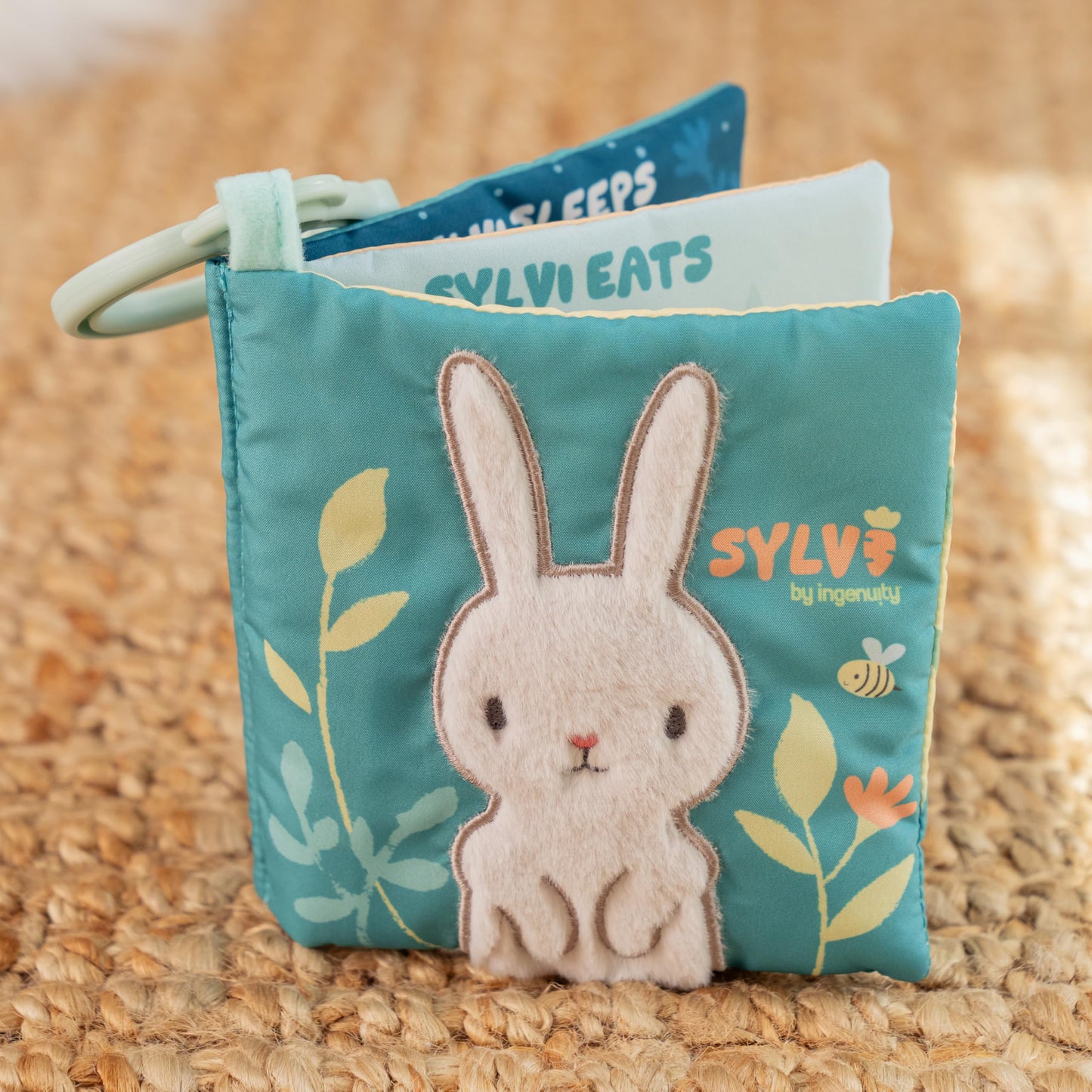 Ingenuity Storytime Sylvi Soft Baby Crinkle Book - 6 Pages - Sensory Surprises on Every Page - Ages 0M+