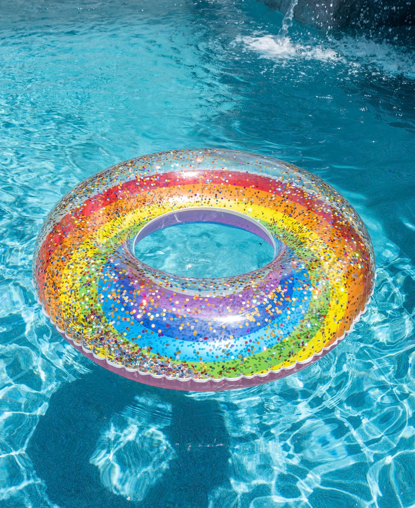 Poolcandy Jumbo Pool Tube, 48, Multiple Tube Styles (Classic Rainbow Glittered 42 Pool Tube)