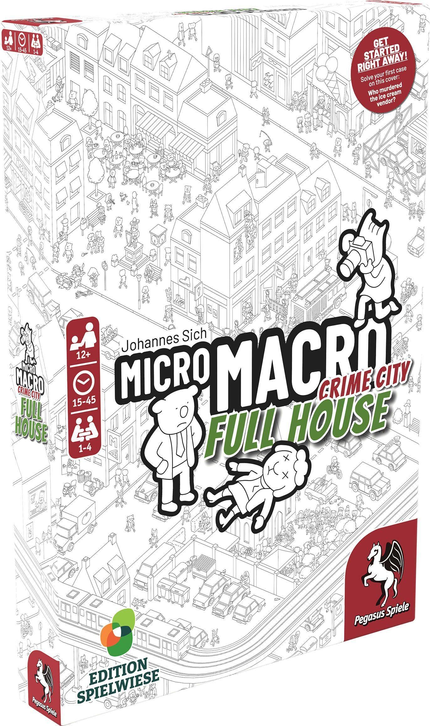 MicroMacro: Crime City: Full House - Board Game by Pegasus Spiele 1-4 Players - Board Games for Family - 15-45 Minutes of Gamepl