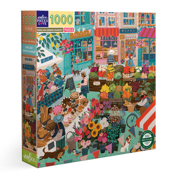 eeBoo Piece & Love: English Green Market - 1000 Piece Puzzle - mature-themed Square Jigsaw  23x23  Includes Image Reference Insert  Pieces