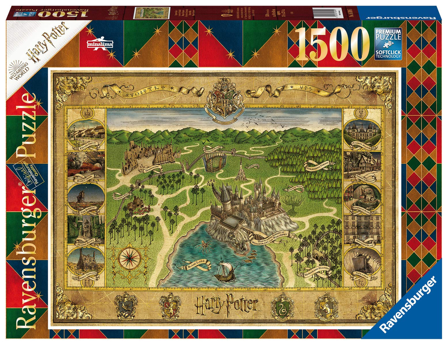 Ravensburger Hogwarts Map - 1500 Piece Jigsaw Puzzle for All Ages | Unique Softclick Technology  Vibrant Imagery | Educational and Fun | Ideal Gift for Harry Potter Fans