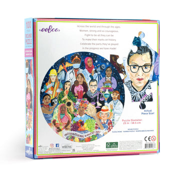 Eeboo: International Women'S Day 100 Piece Round Puzzle, Perfect Project For Little Hands, Aids In Development Of Pattern And Sh