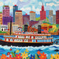 Cross & Glory - Queen City Paddle Wheel Adventure - 1000 Piece Jigsaw Puzzle For Adults | Historic Cincinnati Riverboat Scene | Vibrant Folk Art Design With Satin Finish | 20X27 Inches