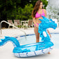 Monsoon [Dragon] Inflatable Pool Floats For Adults Large Ride-On Swimming Pool Float Floatie With Handles - Blue