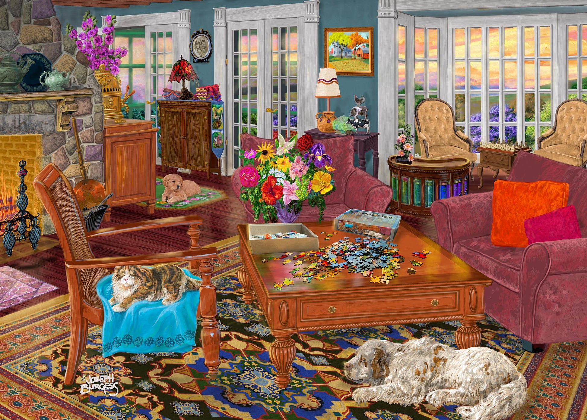 Artist Joseph Burgess - Cottage Puzzle - Jigsaw Puzzles 500 Pieces for mature-themeds