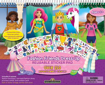 Teacher Created Resources Fashion Friends Dress-Up Reusable Sticker Pads