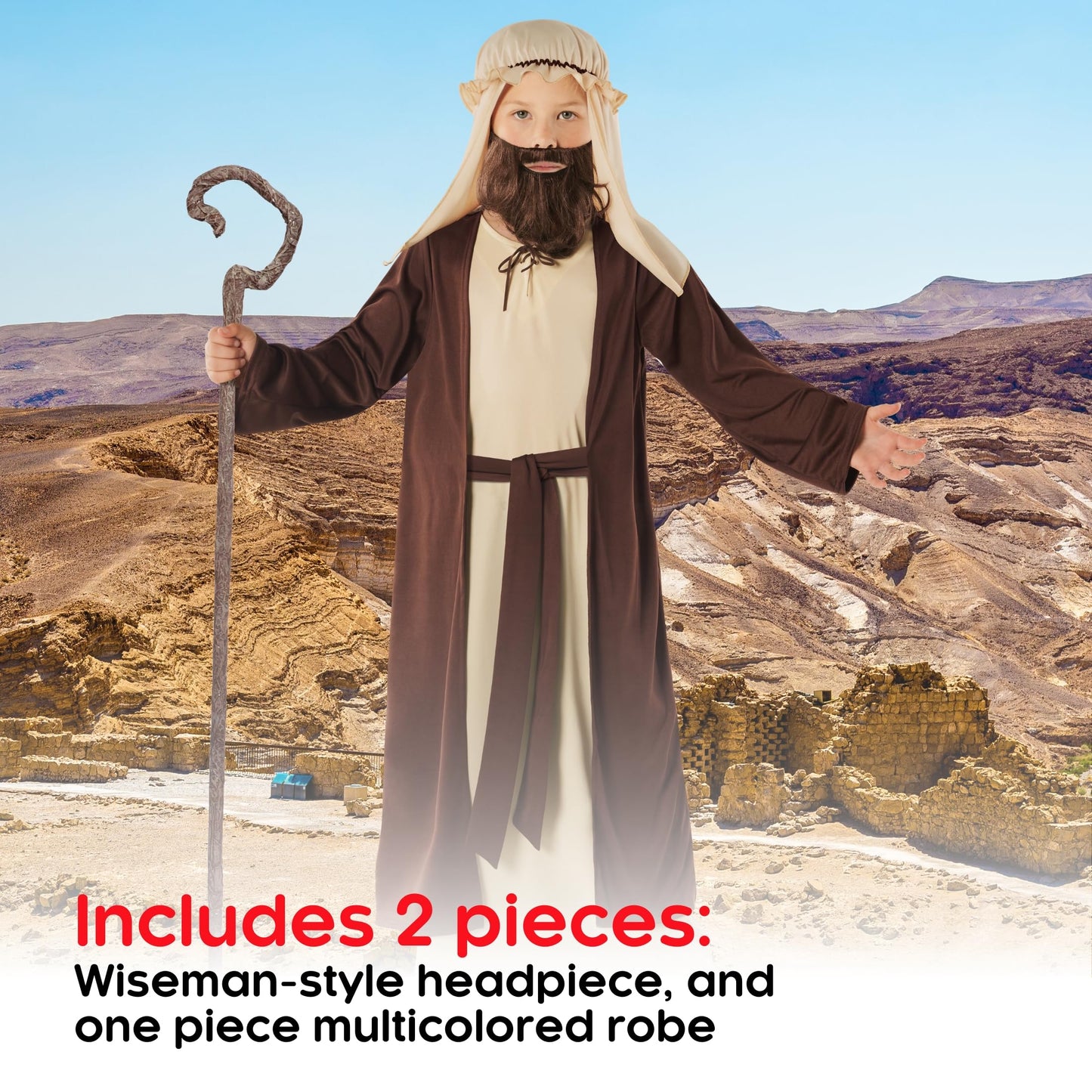 Morph Saint Joseph Costume For Kids, Biblical Costume For Boys, Bible Dress Up Outfit, Religious Role Play, Small