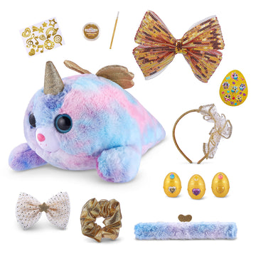 Rainbocorns Epic Golden Egg By Zuru (Seal), Girls Toy Includes Stuffed Animal With 25+ Golden Surprises, With Rings, Stickers, Bows, And More - Girls Gift Idea