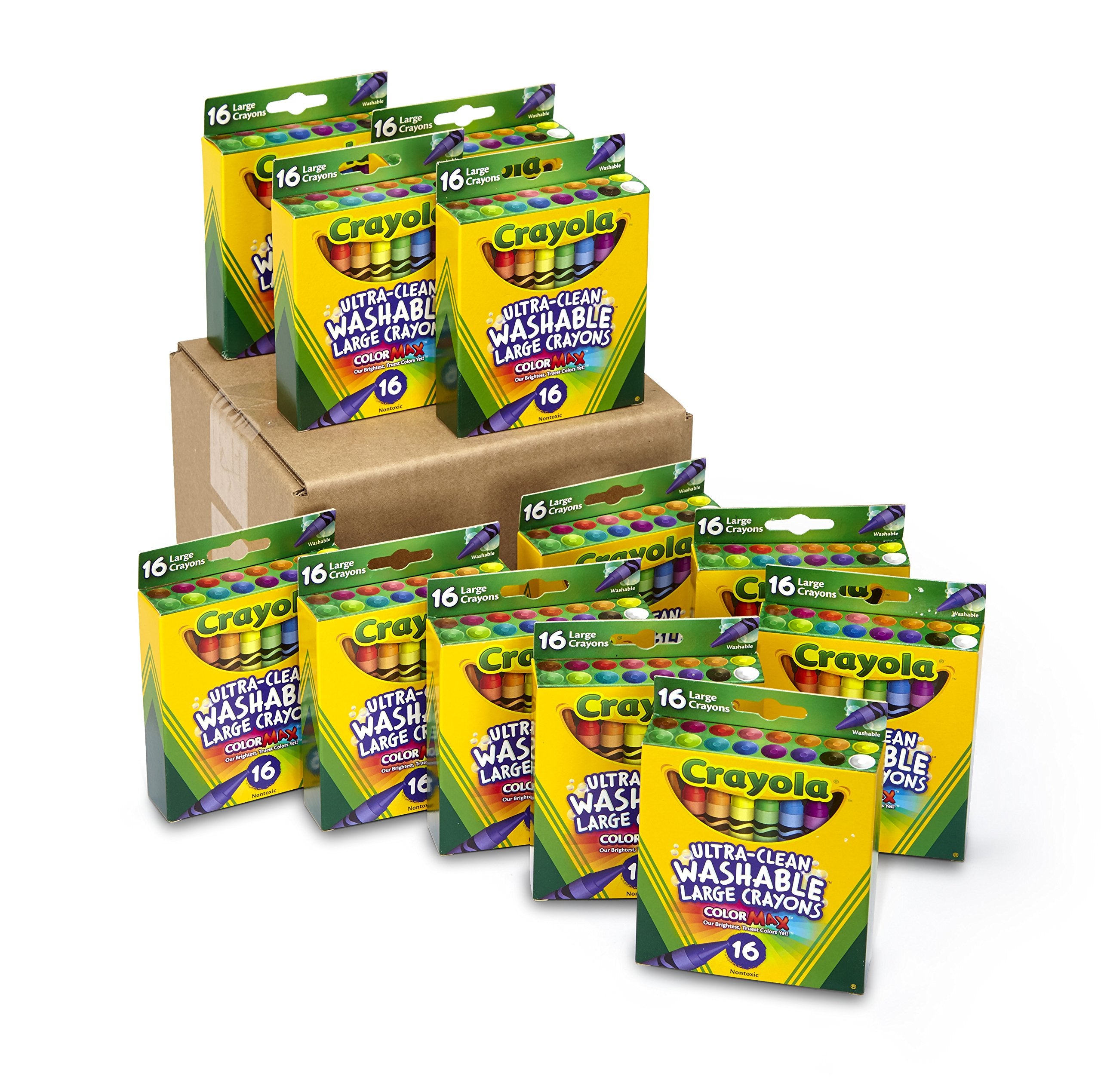 Crayola Washable Crayons Box of 16 Nontoxic Colors – Toytooth