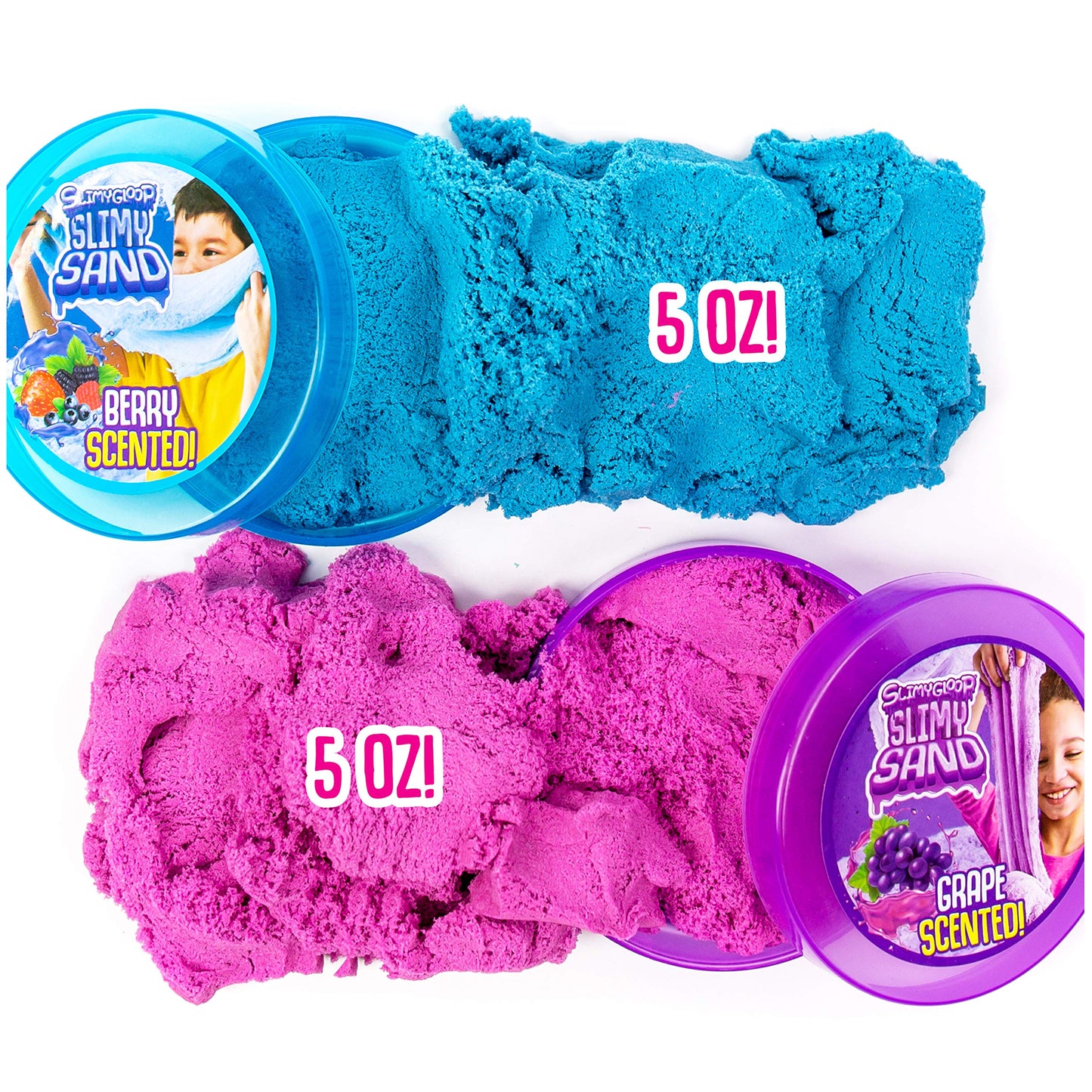 Slimgloop Slimy Sand Twist, 10Oz. Blue/Purple Play Sand, 2-In-1 Grape/Berry Scented, Moldable Expandable Sand, Great Sensory Activity For Tactile Fun, Toys For Kids Ages 3, 4, 5, 6, 7
