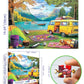 Blueforest 1000 Piece Jigsaw Puzzle - Unique Camping Lake RV Scene - 27.5x19.7 Inches - Challenging mature-themed Puzzle for Relaxation & Family Activity