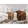 MyPuzzle Hairy Scottish Highland Cattle in A Winter Landscape - enhanced 1000 Piece Jigsaw Puzzle for mature-themeds