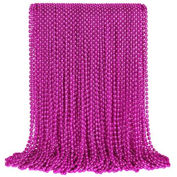 Shaoqinlin Breast Cancer Awareness Necklaces - Hot Pink Oval Bead Necklace, 30.5'' Bead Necklaces, Parade Supplies