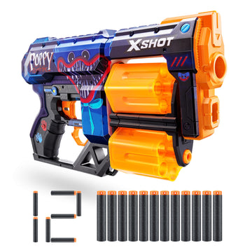 Xshot X-Shot Skins Dread Poppy Playtime - Jumpscare (12 Darts) By Zuru, Frustration Free Packaging, Easy Reload, Air Pocket Dart Technology, Toy Foam Dart Blaster For Kids, Teens, Adults