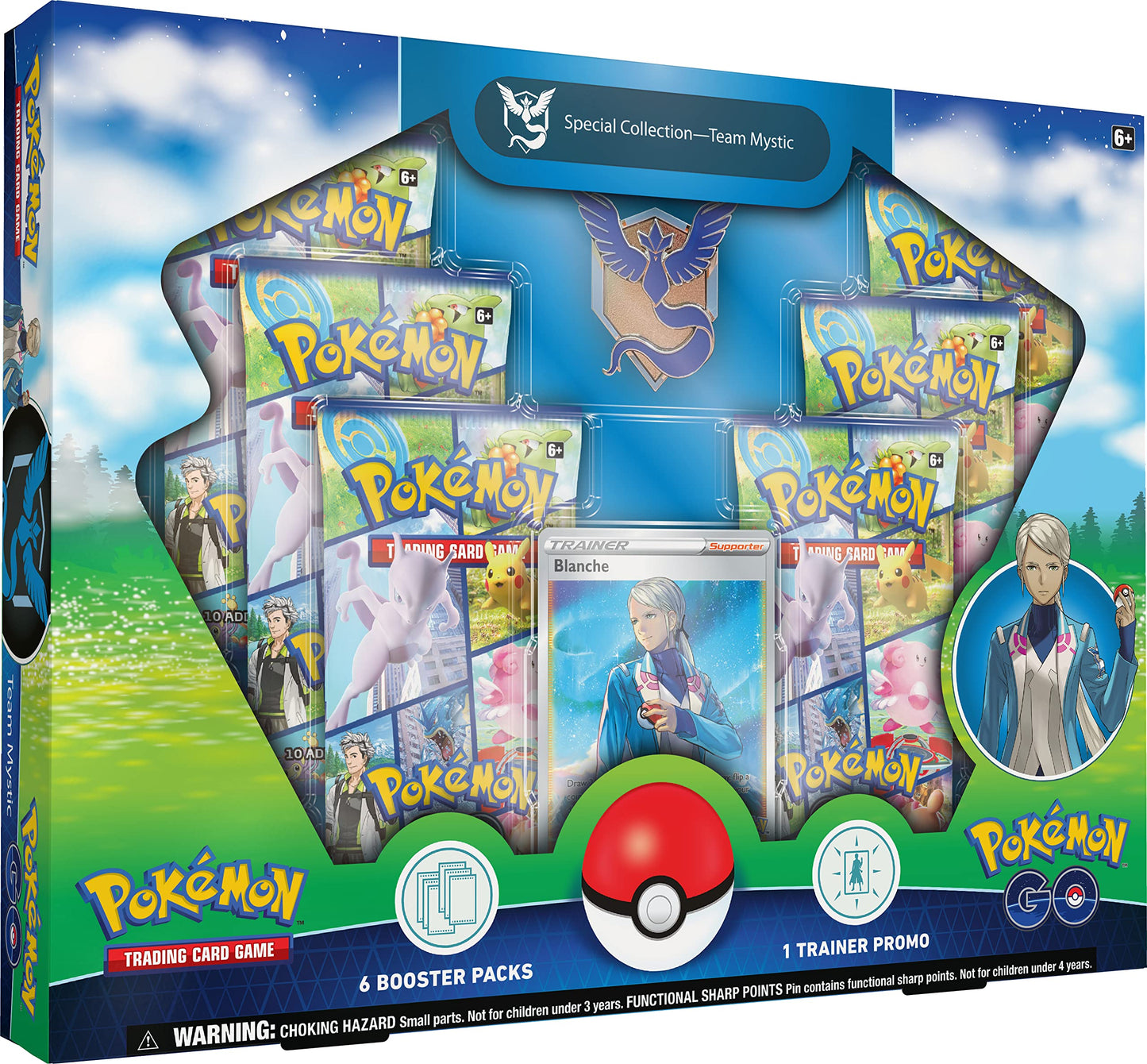Pokemon TCG: GO Special Collection - Team Mystic with Foil Promo Card, Deluxe Pin & 6 Booster Packs, Multicolor