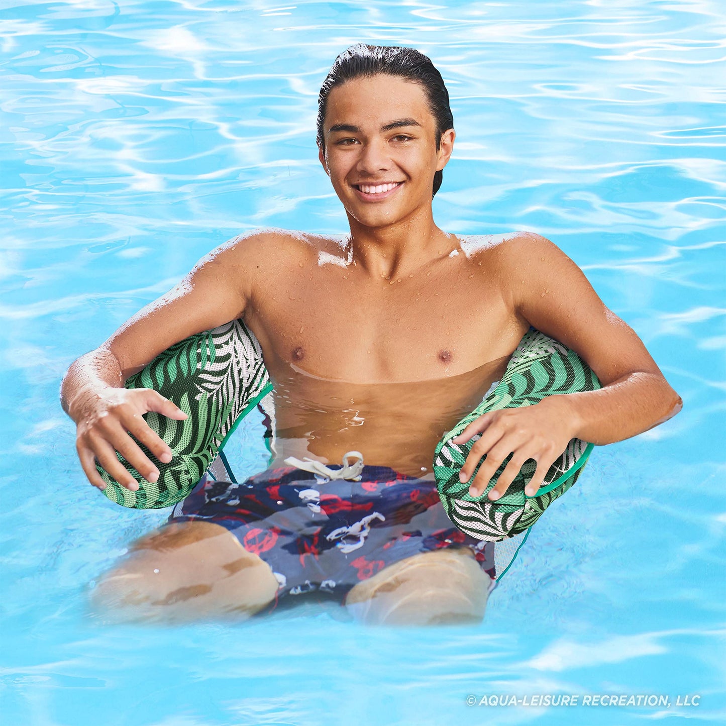 Aqua Supreme Oversized Inflatable Pool Noodle Chair – Soft Mesh Sling-Floating Chair Noodle Float – Teal Fern