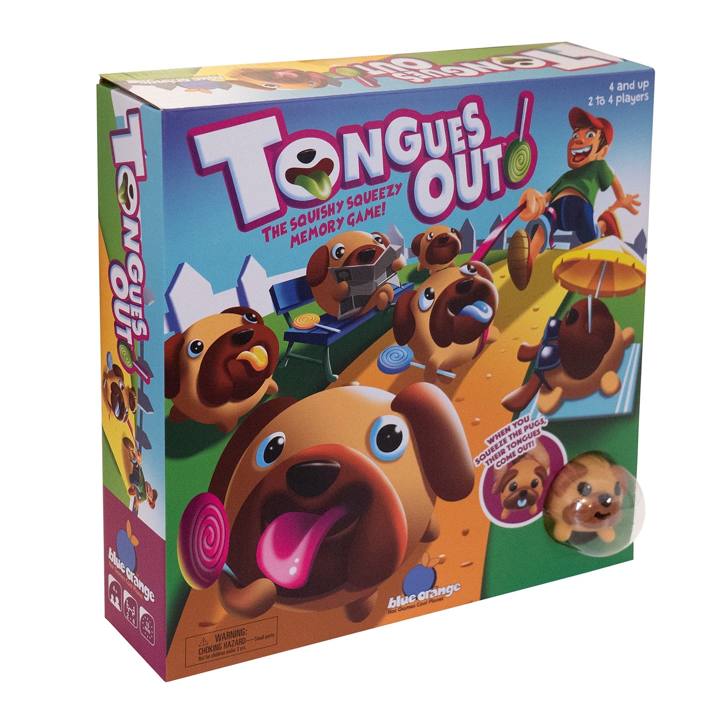 Blue Orange Tongues Out! Educational Puppy Fidget Game - 2-4 Players, Ages 4+, Orange, Plastic, Model 09046