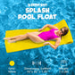 TRC Recreation Splash 1.25 Inch Thick Foam Outdoor Swimming Pool Float Mat Large mature-themed Lounger with Built-in Roll Pillow  Yellow