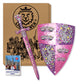 Liontouch Crystal Princess decorative replica blade & Shield For Girls | Medieval Play Set in Foam For Kids Pretend Play With Pink & Silver Lioness Theme | Safe  & Battle Acessories For Dress Up & Royal Costumes