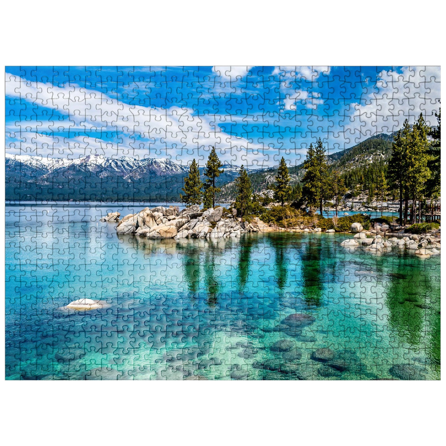 MyPuzzle The Beautiful Crystal Clear Waters of Lake Tahoe - enhanced 500 Piece Jigsaw Puzzle for mature-themeds