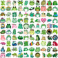 100Pcs Frog Stickers, Cute Frog Stickers For Water Bottles, Waterproof Vinyl Frog Stickers For Kids Laptops Phone Case Luggage D