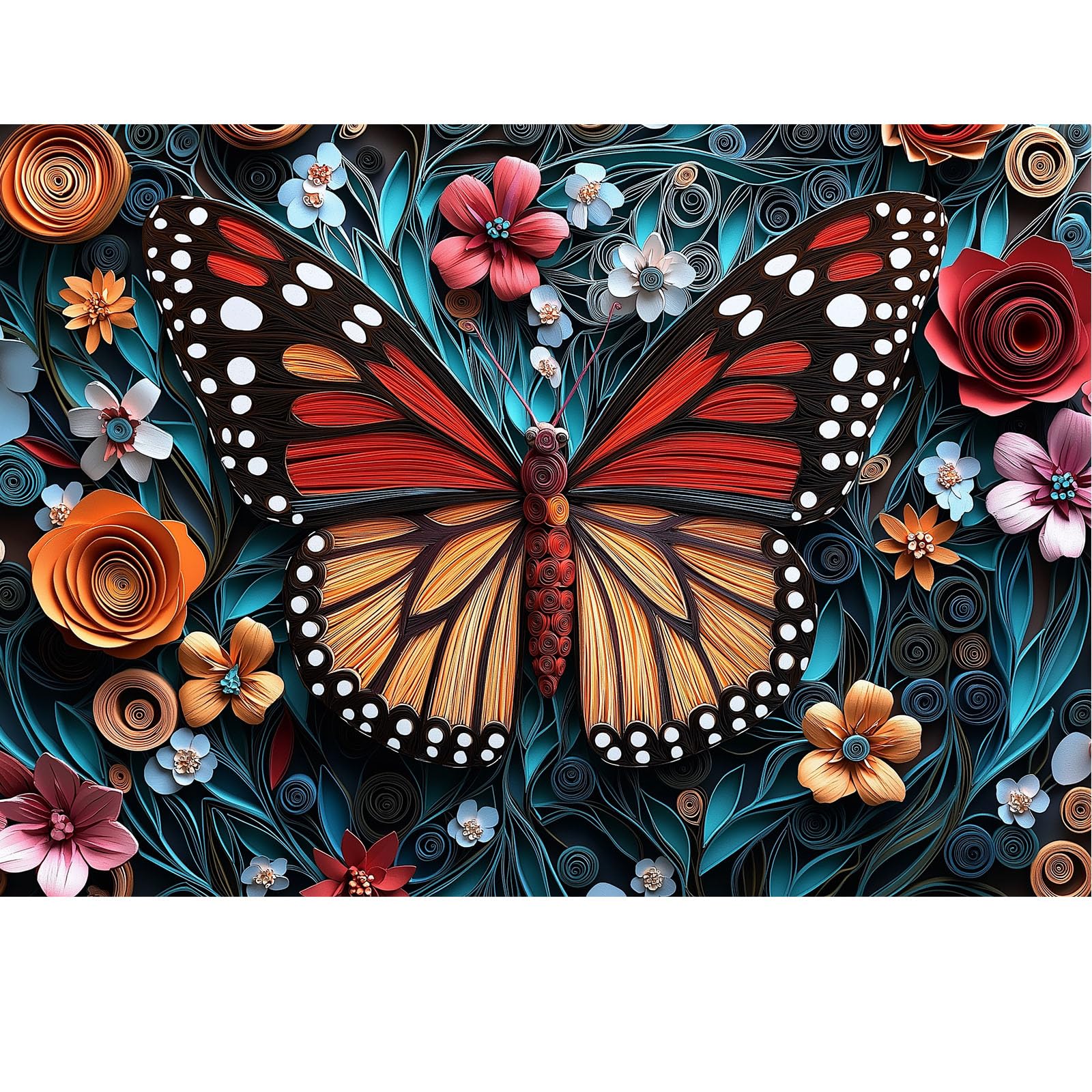Butterfly Jigsaw Puzzles For Adults 1000 Pieces Colorful Paper Art Flower Puzzle Challenging Difficult Jigsaw Puzzles For Adults