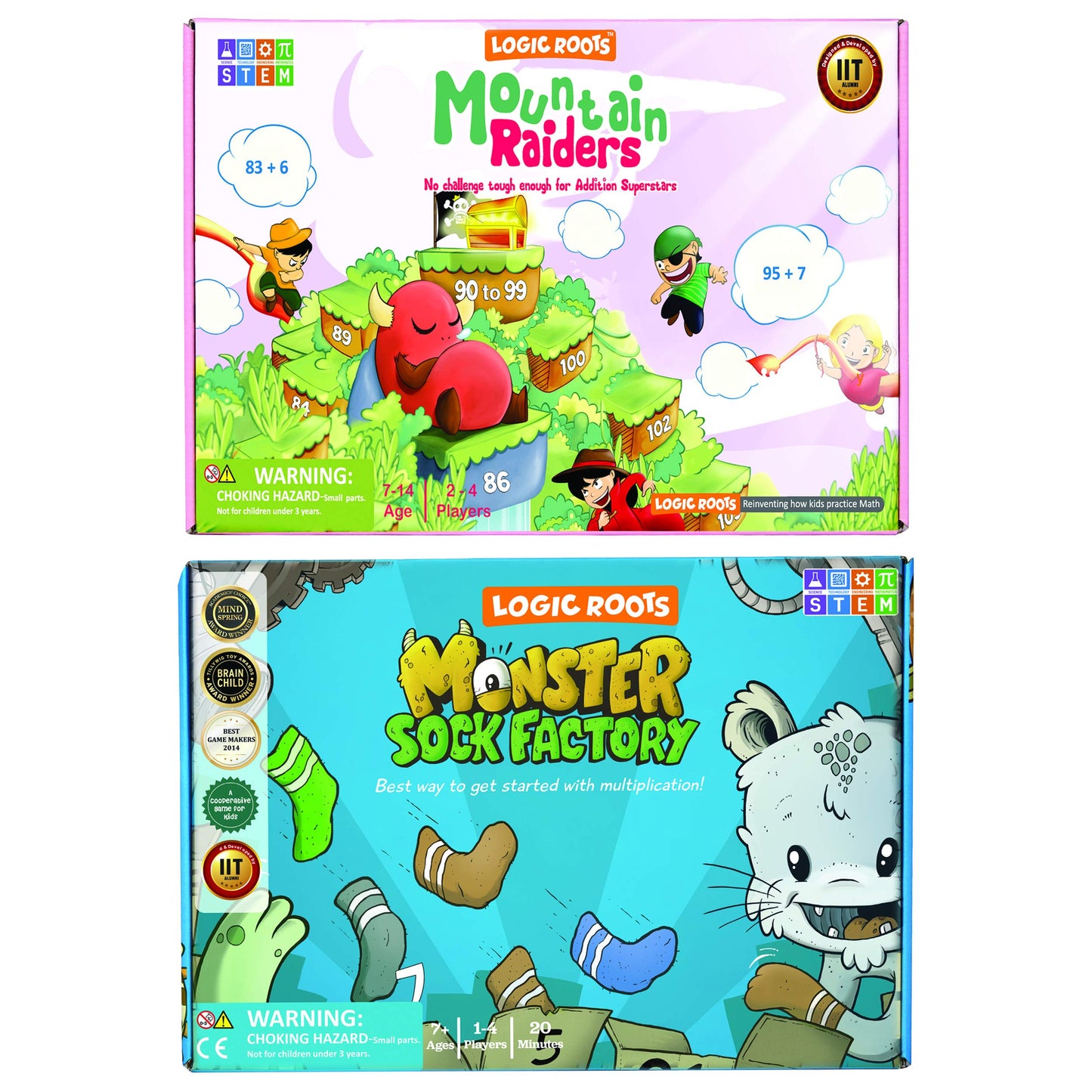 Logic Roots Best Gifts For 7 Year Old Boys And Girls | Addition And Multiplication Games Combo | Math Games For Second Grade And Up
