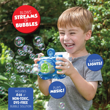 Fubbles Bubble Camera with Realistic Shutter Sound  Fun Lights and Music. Includes enhanced Bubble Solution  Blue (47301E)