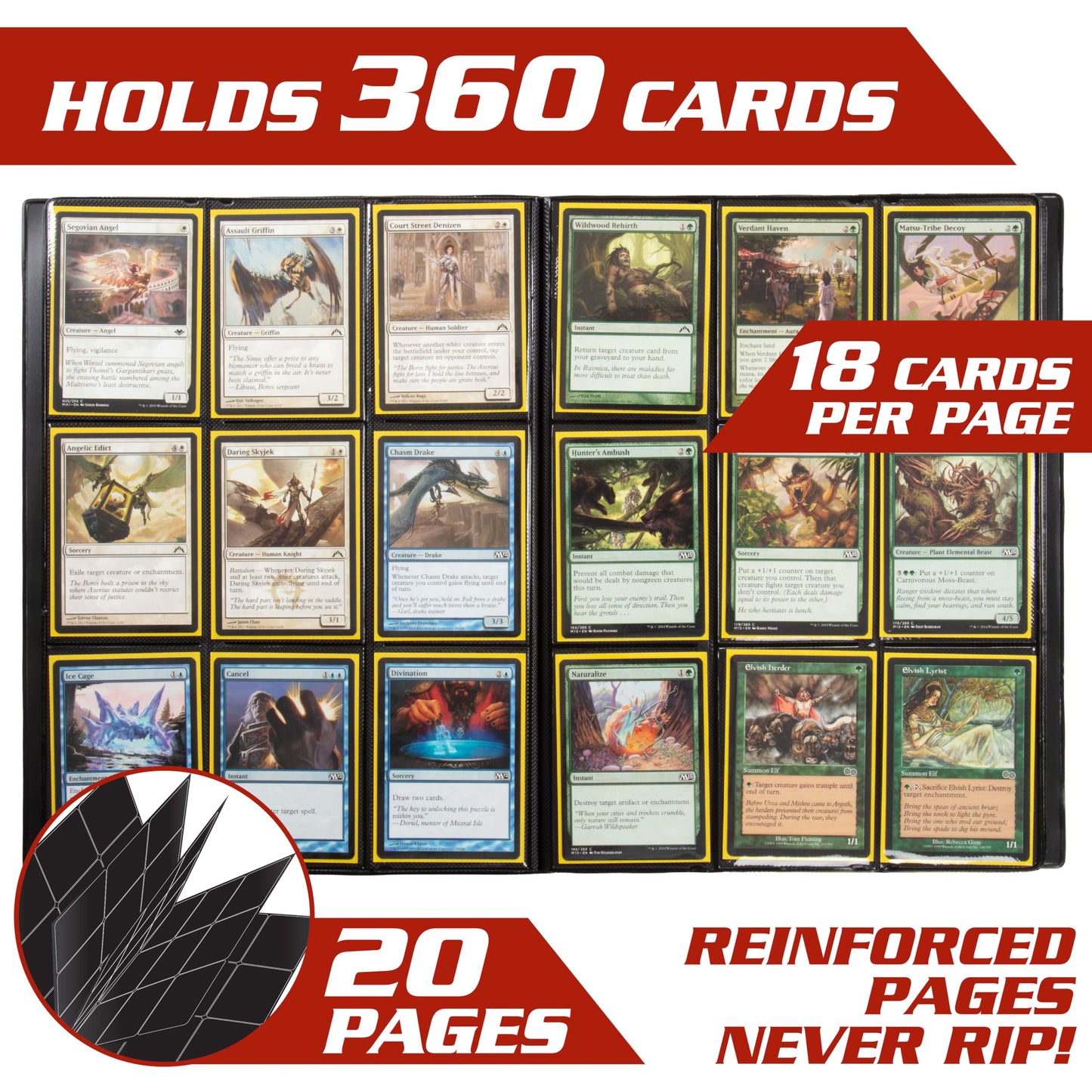 Monster Binder - 9 Pocket Trading Card Album - Matte Sky Blue (Anti-theft Pockets Hold 360+ Yugioh  Pokemon  Magic the Gathering Cards)