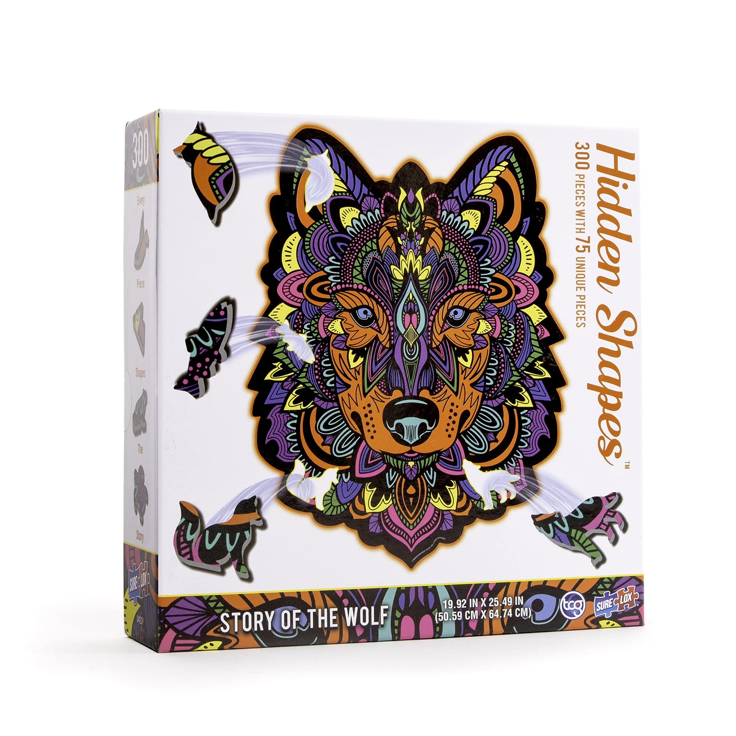 TCG Toys Hidden Shapes Wolf Jigsaw Puzzle - 300 Pieces, Hand Drawn, Multicolor, Great Gift for All Ages