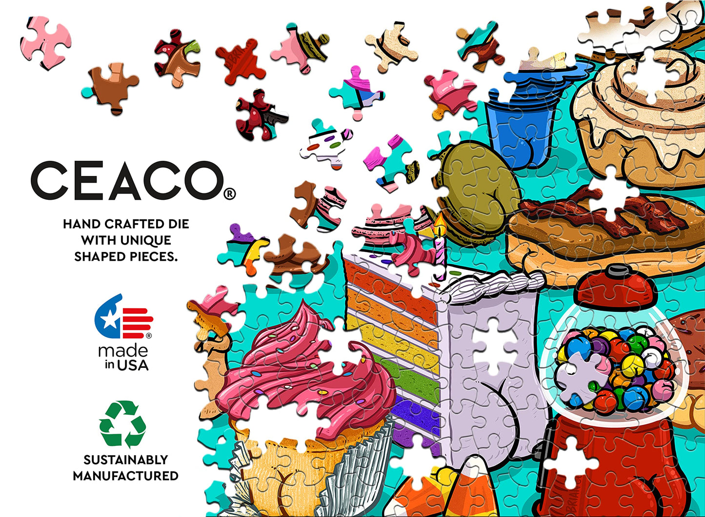 Ceaco - Brian Cook - Butts On Things - Sweet Cheeks - 500 Piece Jigsaw Puzzle