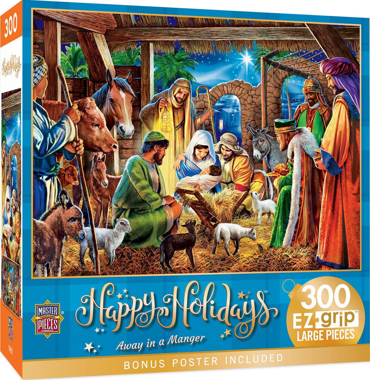 MasterPieces 300 Piece EZ Grip Christmas Jigsaw Puzzle - Holiday Visitors - 18x24