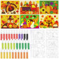 VercanMonth 30 Sets Fall Thanksgiving Sand Art Kits for Kids DIY Fall Harvest Craft Sand Painting Colored Sand Art Painting Card