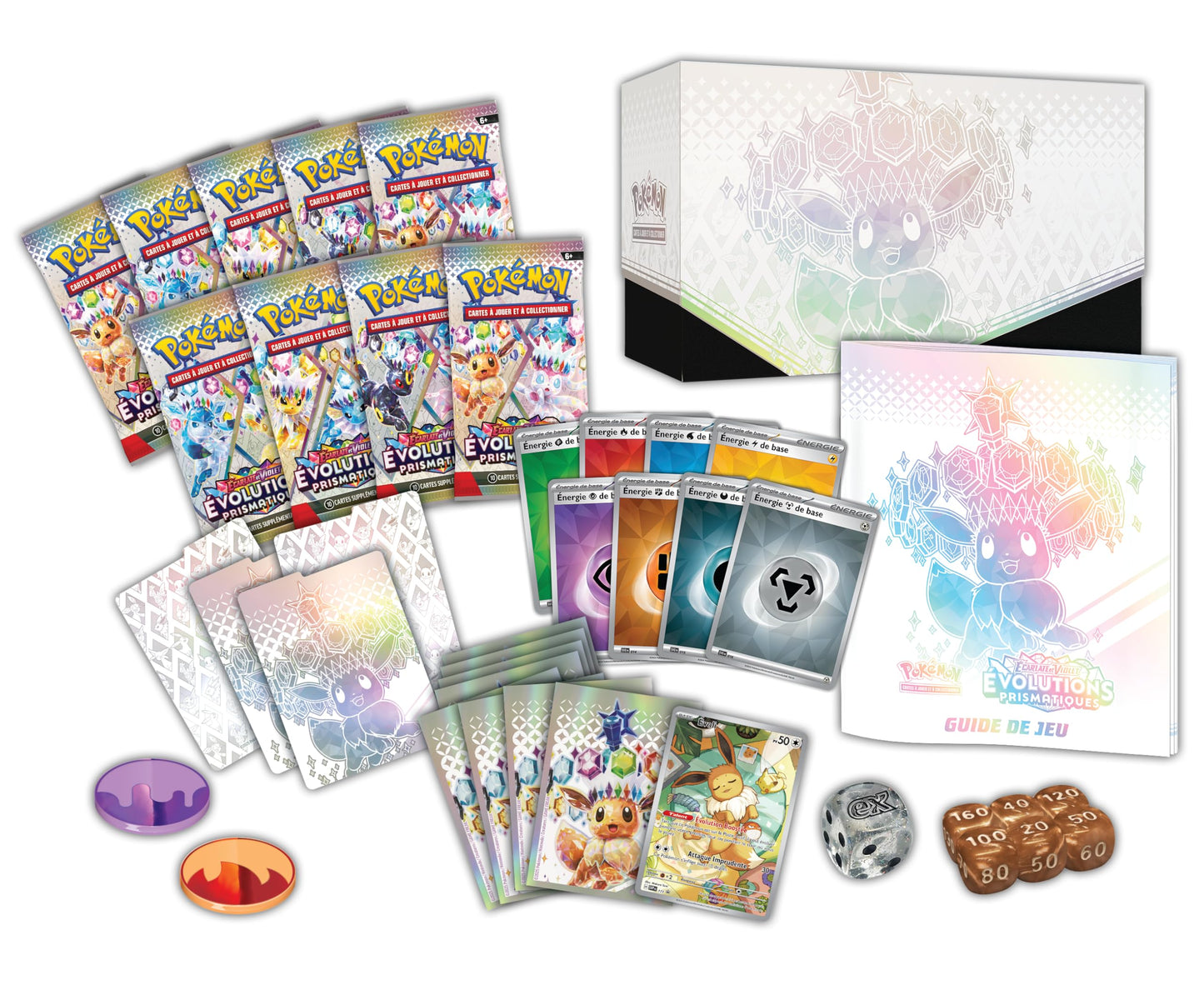Pok?On Tcg: Scarlet & Purple Elite Trainer Set - Prismatic Evolutions (1 Fully Illustrated Promo Card, 9 Booster Packs & Premium