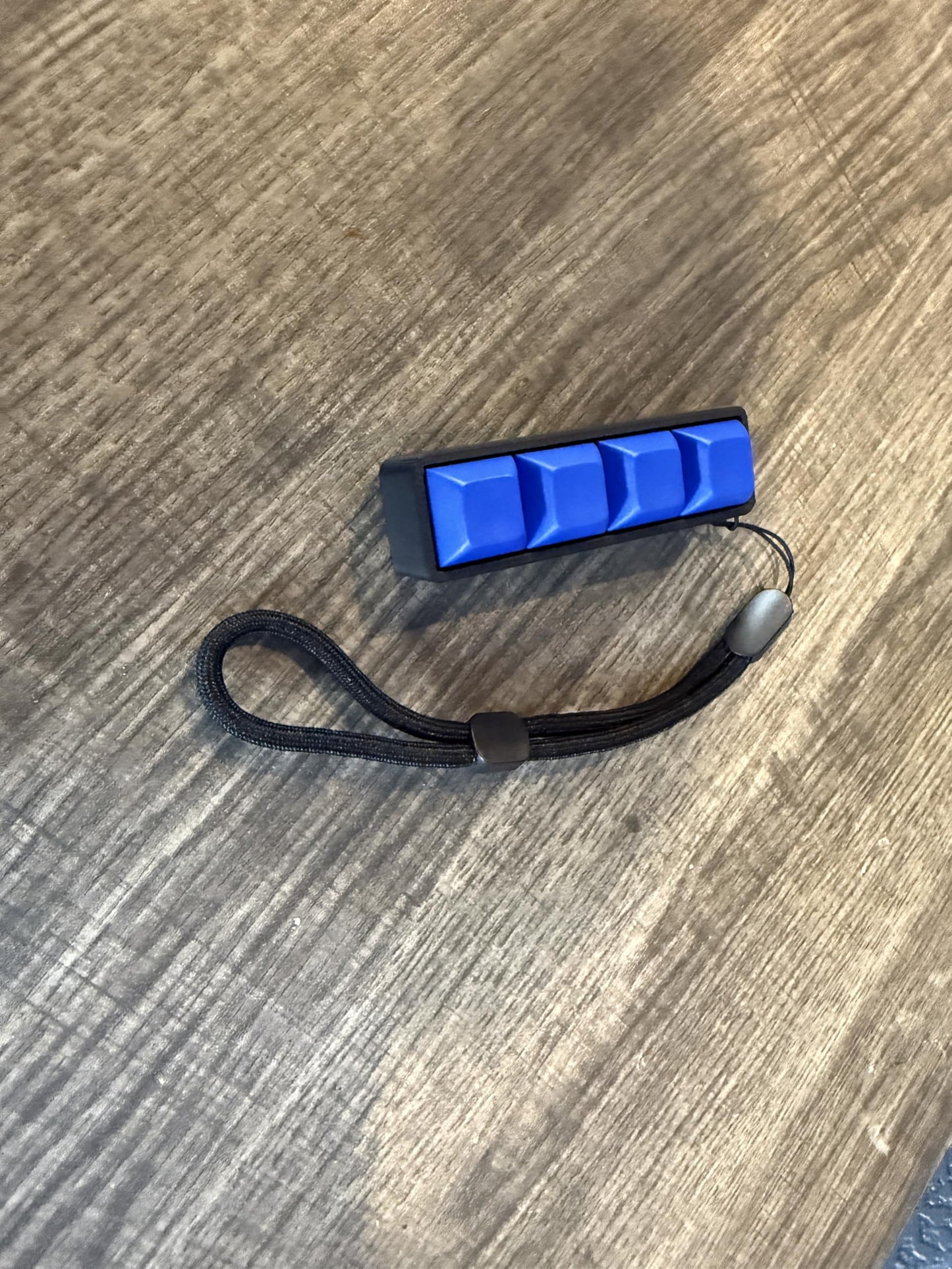 Four-Button Clicky Mechanical Switch Fidget Toy | Stim Toy, Stress Relief, Adhd (Black Base, Blue Keycaps)