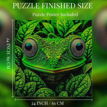 Bgraamiens 1000 Piece Frog Camouflage Wild Animal Puzzle, Expert Level, Square, Naturalistic Style, Cardboard Material, 24X24 Inches / 61X61 Cm, 14 - Adult