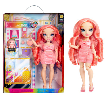 Rainbow High Pinkly - Pink Fashion Doll In Fashionable Outfit, With Glasses & 10+ Colorful Play Accessories. Gift For Kids 4-12 Years And Collectors