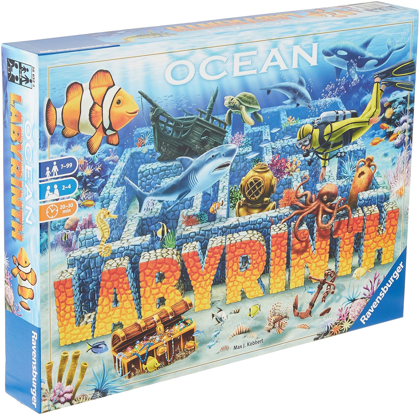Ravensburger Ocean Labyrinth Board Game - Engaging Family Fun for Ages 7+, Cardboard, Model 26652
