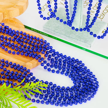 200 PCS Beaded Necklace, 33'' Mardi Gras Beads, Blue Bead Necklace, Mardi Gras Accessories, Parade Beads Bulk for Hanukkah Chris