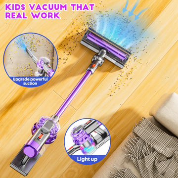 Blaxtem 4-In-1 Kids Vacuum That Really Works, Toddler Pretend Play Cleaning Toy Set With Real Suction, Toys Working Cleaner Birt
