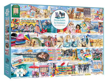 Deckchairs And Donkeys 1000 Piece Jigsaw Puzzle | Sustainable Puzzle For Adults | Val Goldfinch | Great Gift For Adults | Gibsons Games