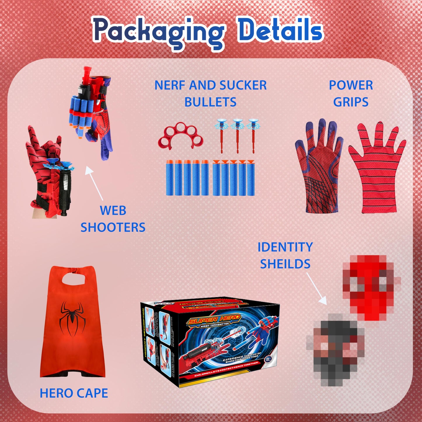 Dravf Spider Web Shooter Toy For Men And Kids, Super Spider Webs Shooters Hero With Wrist Toys Set Cool Stuff Funny For Christma